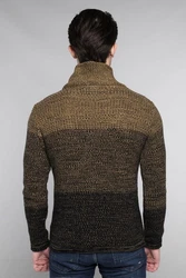 CARISMA Herren Pullover Strickpullover mit Kragen (7576) Dunkelgrün/Braun/Orange