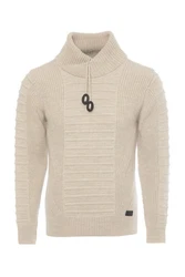 CARISMA Strickpullover mit Stehkragen Beige/Khaki/Braun