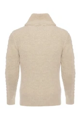 CARISMA Strickpullover mit Stehkragen Beige/Khaki/Braun