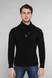 CARISMA Strickpullover mit Stehkragen Schwarz
