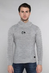 CARISMA Strickpullover mit Stehkragen Grau/Hellgrau/Dunkelgrau