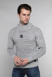CARISMA Strickpullover mit Stehkragen Grau/Hellgrau/Dunkelgrau