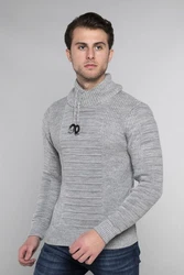 CARISMA Strickpullover mit Stehkragen Grau/Hellgrau/Dunkelgrau