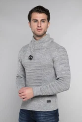 CARISMA Strickpullover mit Stehkragen Grau/Hellgrau/Dunkelgrau