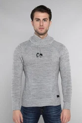 CARISMA Strickpullover mit Stehkragen Grau/Hellgrau/Dunkelgrau