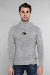 Strickpullover mit Stehkragen