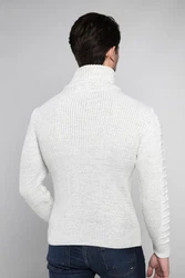 CARISMA Strickpullover mit Stehkragen Grau/Weiß/Hellblau/Creme