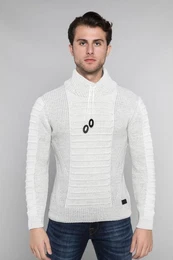 Strickpullover mit Stehkragen