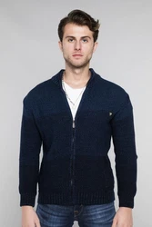 CARISMA Strickjacke mit Stehkragen Hellblau/Dunkelblau/Blau