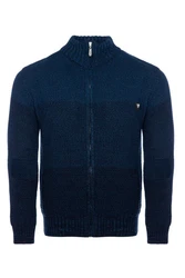 CARISMA Strickjacke mit Stehkragen Hellblau/Dunkelblau/Blau