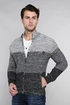 CARISMA Strickjacke mit Stehkragen Grau/Dunkelblau