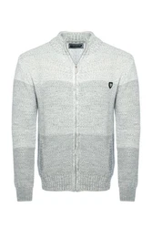 CARISMA Strickjacke mit Stehkragen Grau/Silber