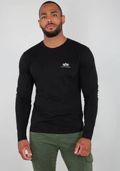 Alpha Industries Langarmshirt Basic LS Small Logo Schwarz/Dunkelblau