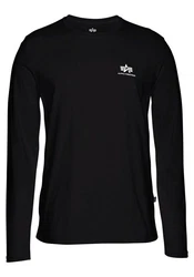 Alpha Industries Langarmshirt Basic LS Small Logo Schwarz/Dunkelblau