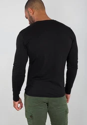Alpha Industries Langarmshirt Basic LS Small Logo Schwarz/Dunkelblau