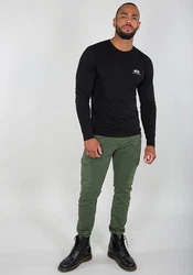 Alpha Industries Langarmshirt Basic LS Small Logo Schwarz/Dunkelblau