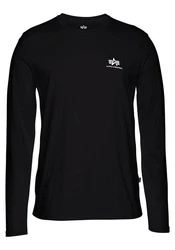 Alpha Industries Langarmshirt Basic LS Small Logo Schwarz/Dunkelblau