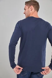 Next Langarmshirt Rundhalsshirt Regular Fit Dunkelblau