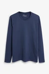Next Langarmshirt Rundhalsshirt Regular Fit Dunkelblau