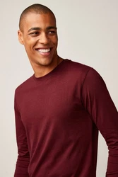 Next Langarmshirt Rundhalsshirt Regular Fit Dunkelrot/Bordeaux/Rot