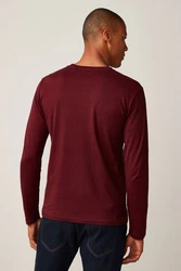 Next Langarmshirt Rundhalsshirt Regular Fit Dunkelrot/Bordeaux/Rot