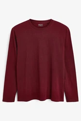 Next Langarmshirt Rundhalsshirt Regular Fit Dunkelrot/Bordeaux/Rot