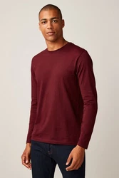 Next Langarmshirt Rundhalsshirt Regular Fit Dunkelrot/Bordeaux/Rot