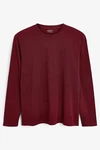 Next Langarmshirt Rundhalsshirt Regular Fit Dunkelrot/Bordeaux/Rot