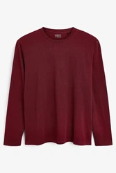 Next Langarmshirt Rundhalsshirt Regular Fit Dunkelrot/Bordeaux/Rot