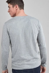 Next Langarmshirt Rundhalsshirt Regular Fit Grau/Hellgrau