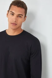 Next Langarmshirt Rundhalsshirt Regular Fit Schwarz/Dunkelgrau/Dunkelblau