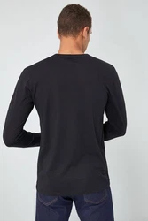 Next Langarmshirt Rundhalsshirt Regular Fit Schwarz/Dunkelgrau/Dunkelblau