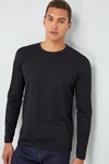 Next Langarmshirt Rundhalsshirt Regular Fit Schwarz/Dunkelgrau/Dunkelblau