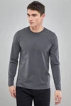 Next Langarmshirt Rundhalsshirt Regular Fit Dunkelgrau/Grau