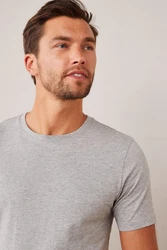 Next Slim Fit Rundhals-T-Shirt Grau/Hellgrau