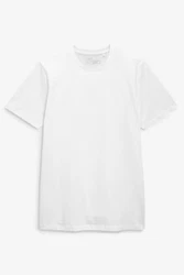 Next Slim Fit Rundhals-T-Shirt Weiß/Creme