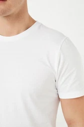 Next Slim Fit Rundhals-T-Shirt Weiß/Creme