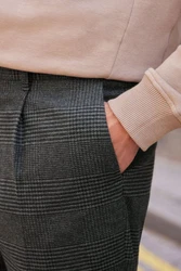 Next Stoffhose Elegante Hose-Relaxed-Tapered-Fit Dunkelgrau/Grau/Hellgrau