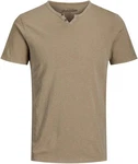 Jack & Jones T-Shirt JJESPLIT NECK TEE SS NOOS (1-tlg) sand Jack & Jones T-Shirt JJESPLIT NECK TEE SS NOOS (1-tlg) sand