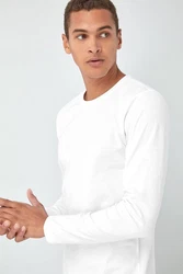 Next Langarmshirt Rundhalsshirt Regular Fit Weiß/Creme