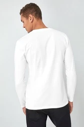 Next Langarmshirt Rundhalsshirt Regular Fit Weiß/Creme