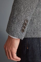 Next Sakko Blazer Harris-Tweed Grau