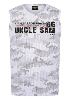 Uncle Sam Tanktop mit Labelprint Dunkelgrün/Weiß/Hellgrau/Grün/Grau/Dunkelgrau
