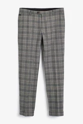 Next Karierter Anzug mit Besatz Skinny-Fit-Hose Grau/Hellgrau/Dunkelgrau