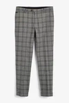 Next Karierter Anzug mit Besatz Skinny-Fit-Hose Grau/Hellgrau/Dunkelgrau