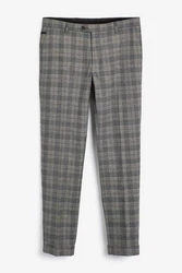 Next Karierter Anzug mit Besatz Skinny-Fit-Hose Grau/Hellgrau/Dunkelgrau