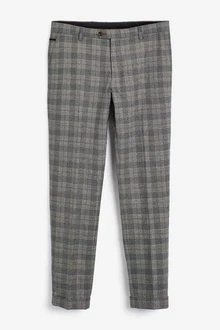Next Karierter Anzug mit Besatz Skinny-Fit-Hose
