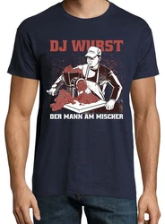Youth Designz T-Shirt Fleischer DJ Wurst Dunkelblau/Weiß/Blau/Rot