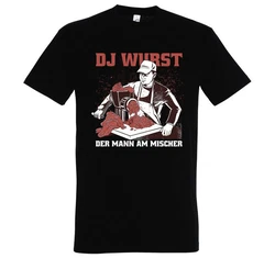 Youth Designz T-Shirt Fleischer DJ Wurst Weiß/Rot/Schwarz/Braun/Beige/Creme/Lila/Dunkelrot