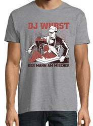 Youth Designz T-Shirt Fleischer DJ Wurst Hellgrau/Dunkelrot/Dunkelgrau/Braun/Rot/Grau